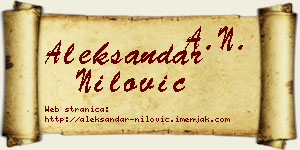 Aleksandar Nilović vizit kartica